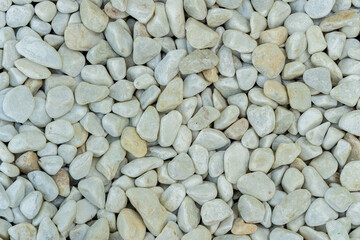 Background from many white stones, pebbles close up