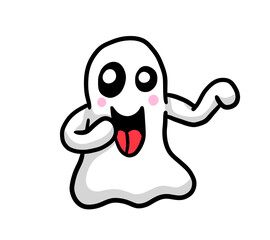 Adorable Stylized Happy Ghost
