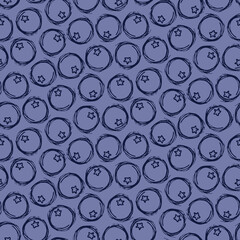 Seamless fruit outline pattern of abstract blueberries
