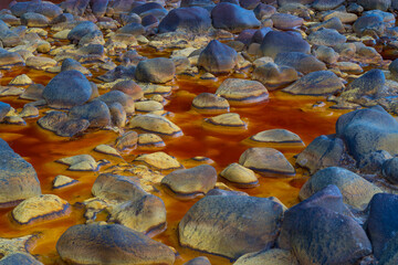 Río Tinto - Red River, Sierra Morena, Gulf of Cádiz, Huelva, Andalucia, Spain, Europe