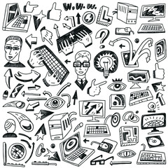 Programming , computers - doodles set