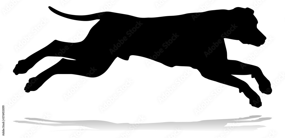 Poster A detailed animal silhouette of a pet dog