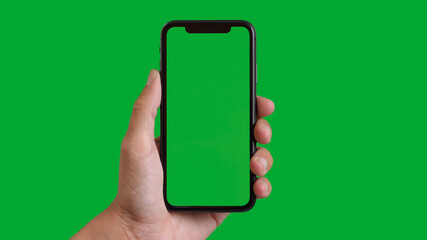 Holding a Smartphone Green Screen