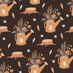 pattern watering can with flowers