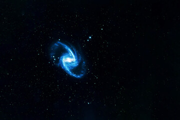 Blue galaxy with stars. Elements of this image were furnished by NASA.