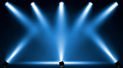 Foto auf Acrylglas Antireflex Concert stage with blue spotlight © Alekss