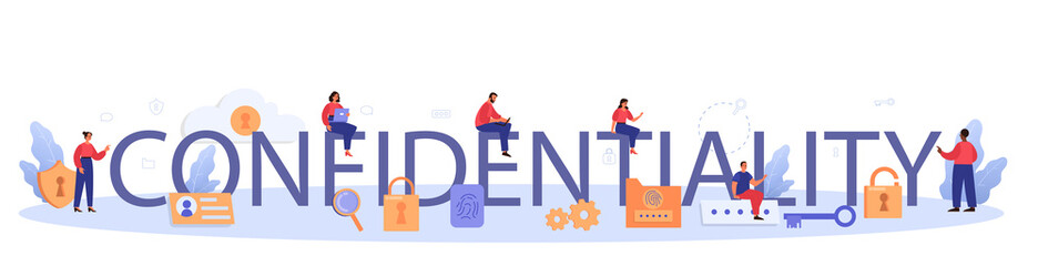 Confidentiality typographic header. Idea of digital data protection