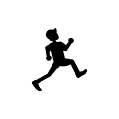 Fototapeta na wymiar Running boy black sign icon. Vector illustration eps 10