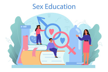 Sexual education concept. Sexual health lesson for young people.