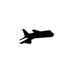 Airplane black sign icon. Vector illustration eps 10