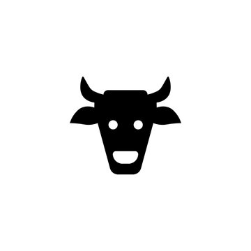 Icon of black cow sign. Vector illustration eps 10