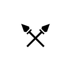 Two swords black sign icon. Vector illustration eps 10
