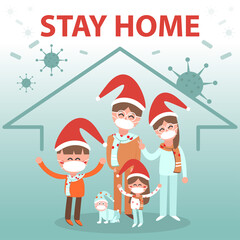 Family stay home in Christmas