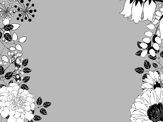 ガーリーボタニカルフレームイラスト Wall Mural Wallpaper Murals Matsurinui ガーリーボタニカルフレームイラスト Wall Mural Wallpaper Murals Matsurinui