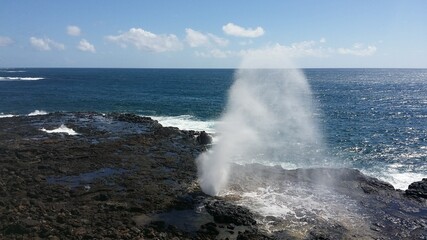 Hawaii ocean and blow hole