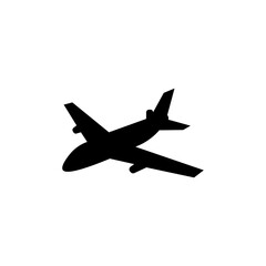 Icon of black sign airplane, plane. Vector illustration eps 10