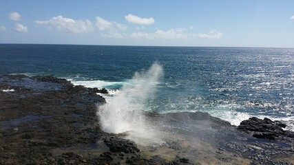 Hawaii ocean and blow hole