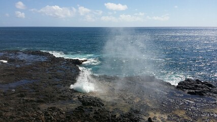 Hawaii ocean and blow hole