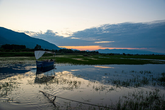 Sunrise over the Lake Kerkini, Macedonia