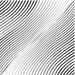 Abstract warped Diagonal Striped Background . Vector curved twisted slanting, waved lines texture
