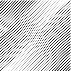 Abstract warped Diagonal Striped Background . Vector curved twisted slanting, waved lines texture
