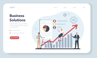 Businessman web banner or landing page. Idea of strategy