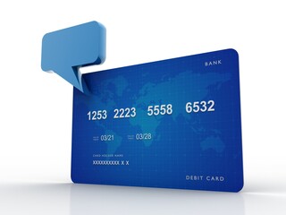 3d rendering  credit or debit card 
