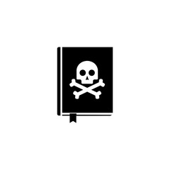 Black book icon and skull and crossbones sign. Vector illustration eps 10