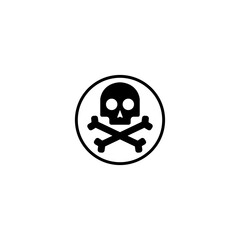 Skull and crossbones black sign icon. Vector illustration eps 10