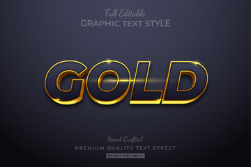 Gold Elegant Editable 3D Text Style Effect Premium