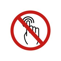 icon forbidden double tap hand sign. Vector illustration eps 10