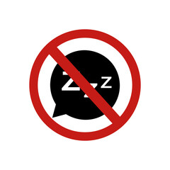 icon forbidden sleep sign. Vector illustration eps 10