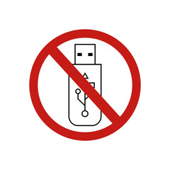 icon forbidden usb sign. Vector illustration eps 10