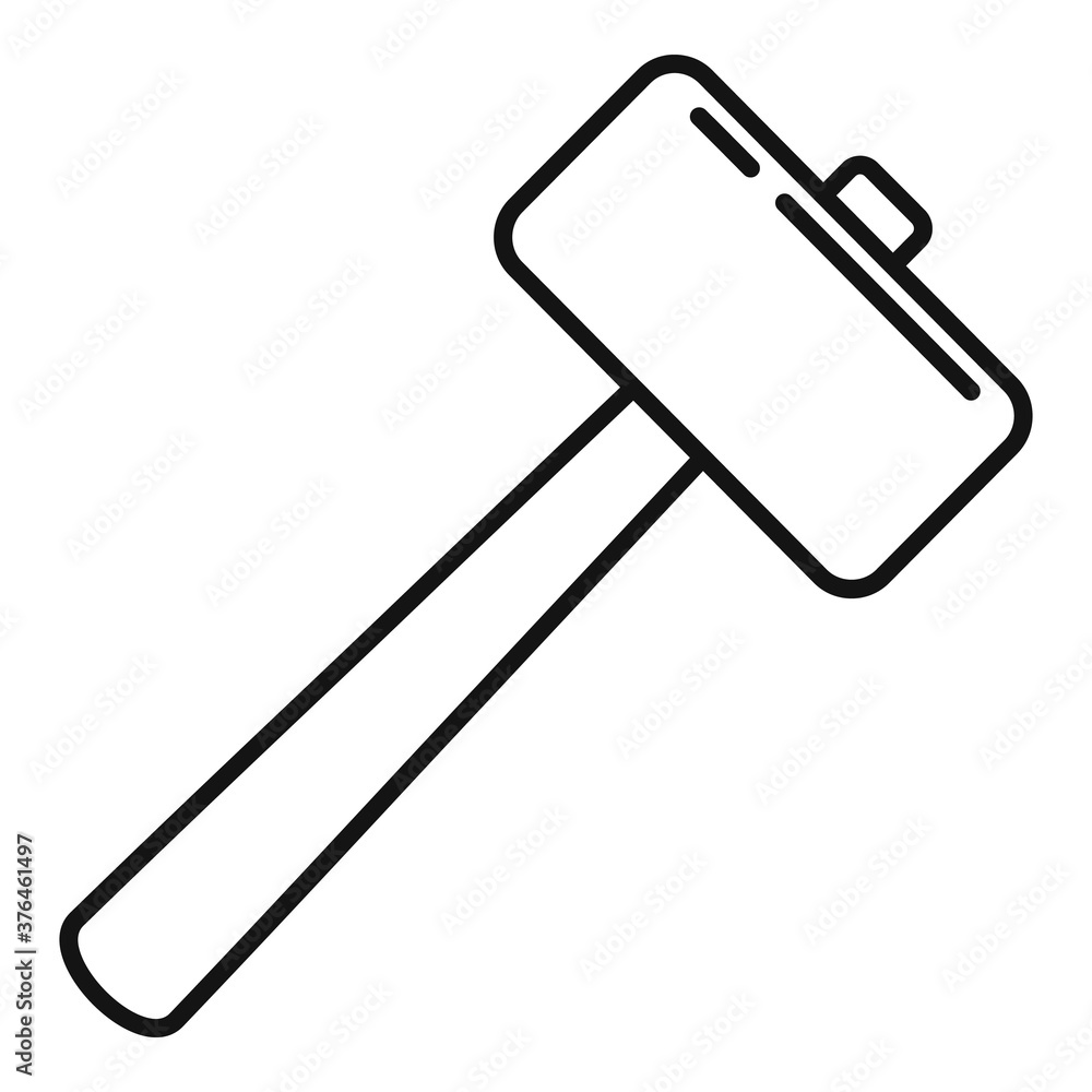 Poster tiler sledge hammer icon. outline tiler sledge hammer vector icon for web design isolated on white b