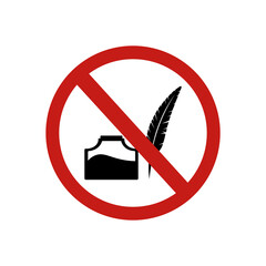 icon forbidden pen and ink sign. Vector illustration eps 10