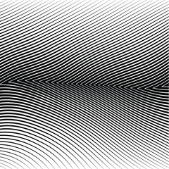 Abstract warped Diagonal Striped Background . Vector curved twisted slanting, waved lines texture
