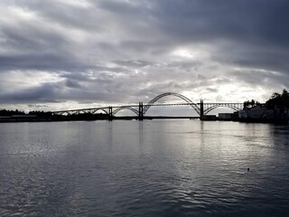Fototapeta na wymiar Newport Oregon Bridge at Sunset