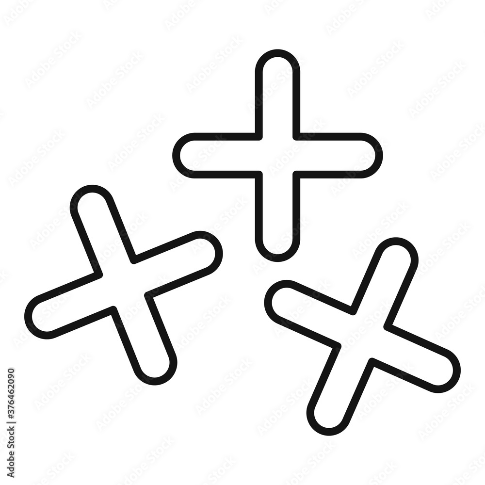 Poster tiler cross tool icon. outline tiler cross tool vector icon for web design isolated on white backgro