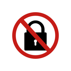 icon forbidden lock sign. Vector illustration eps 10