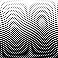 Abstract warped Diagonal Striped Background . Vector curved twisted slanting, waved lines texture

