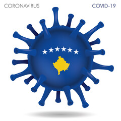 Kosovo flag in virus shape