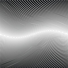 Abstract warped Diagonal Striped Background . Vector curved twisted slanting, waved lines texture
