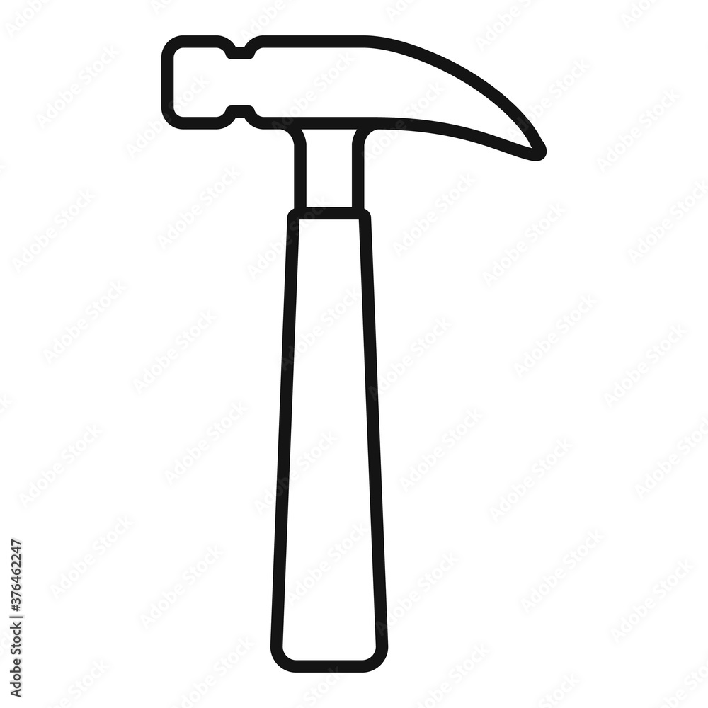 Poster tiler hammer icon. outline tiler hammer vector icon for web design isolated on white background