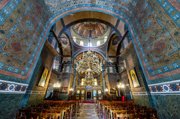 Interior of the Hagia Sophia church, UNESCO World Heritage Site, Thessaloniki