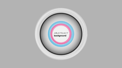 Vector background with brush and lined circle with gradient. Abstract background with simple colorful design. Modern visual pattern. 