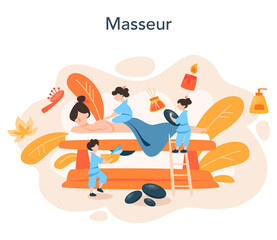 Massage and masseur concept. Spa procedure in beauty salon.