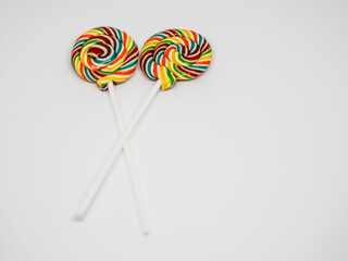 colorful lollipop isolated on white background