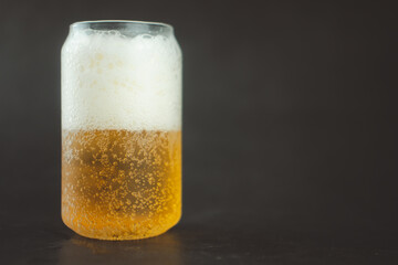 Refreshing cold beer in glass