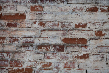 Old bricks wall close-up. Fragment of old wall, for background or texture.