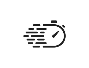 Stopwathc, simple icon. Fast time isolated symbol concept, rapid logo in vector flat